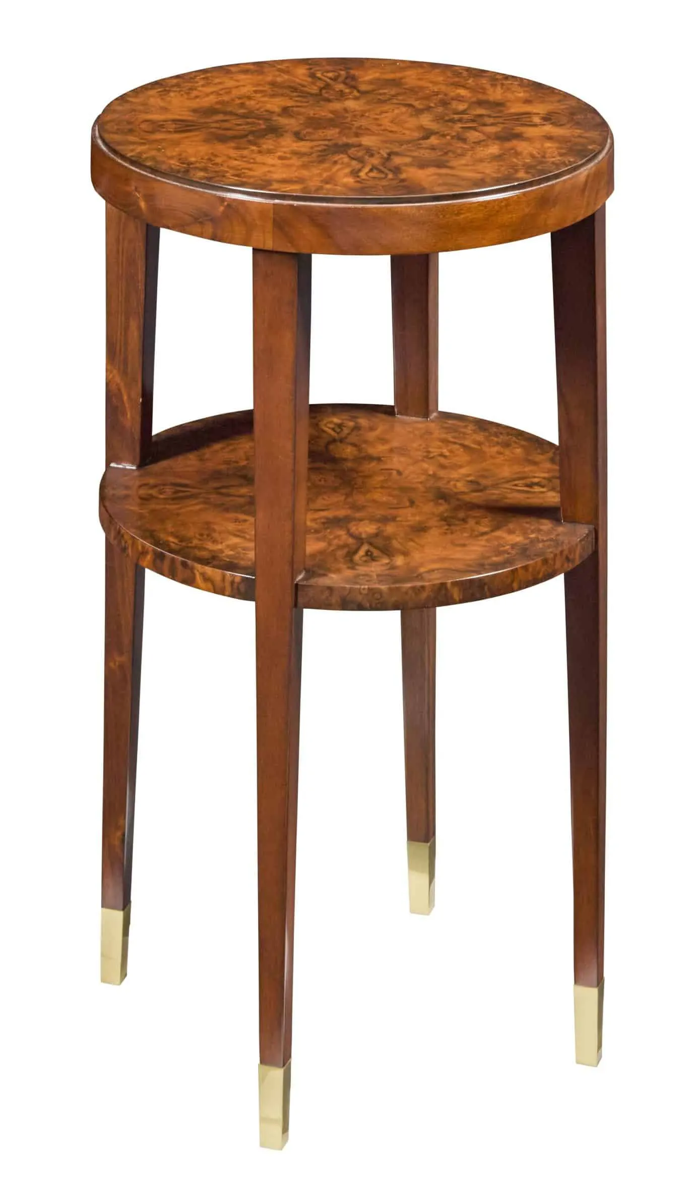 Modern History MH1273F01 Langford Round Chairside Walnut Burl Table